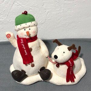 2004 Hallmark Jingle Pals Snowman With Dog “Snow What Fun”